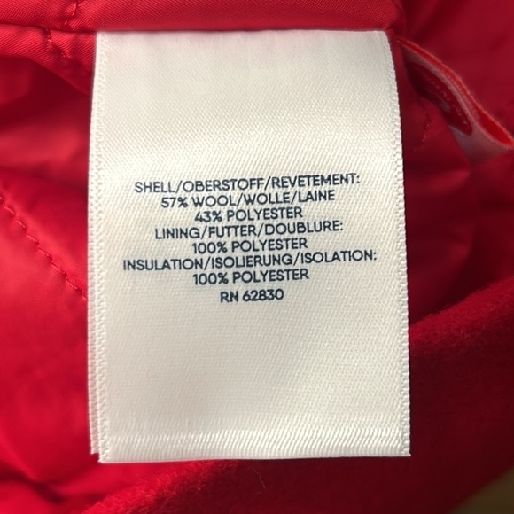 Lands End coat. Red. Zip up. Wool blend. size 16W/P - Picture 6 of 7